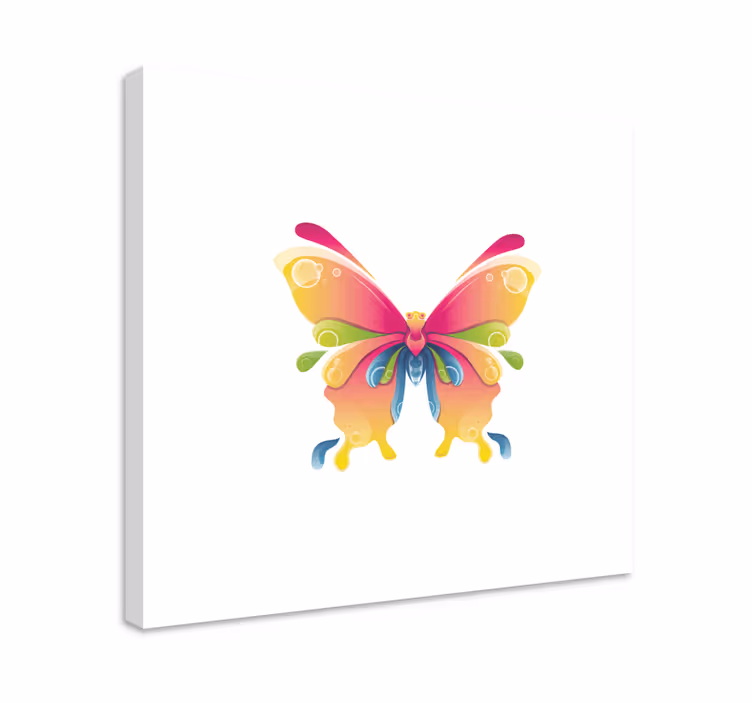 Colourful painted butterfly canvas wall art - TenStickers
