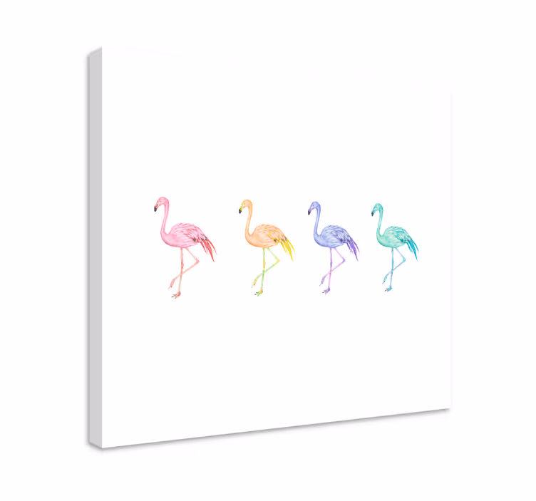 Colorful seamless flamingos canvas pictures - TenStickers
