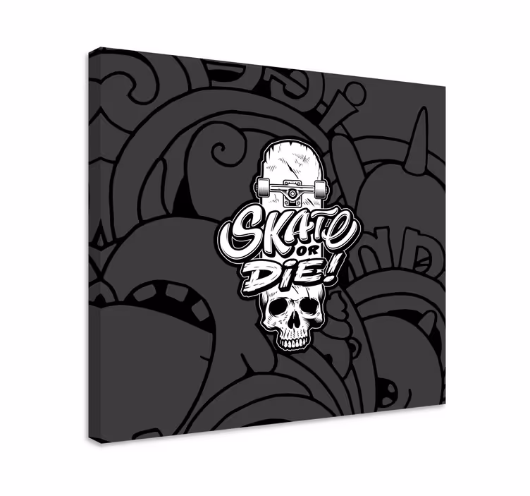 Sports canvas art skateboard skull artwork - TenStickers