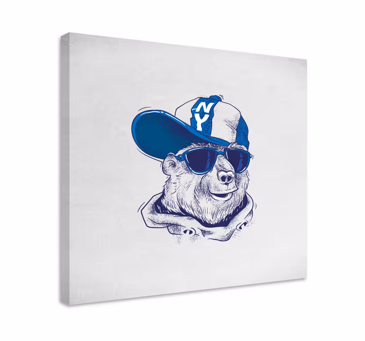 Animal canvas wall art cool bear design - TenStickers