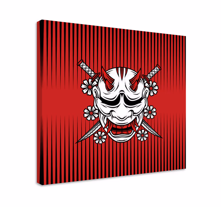 Mandala canvas demon mask artwork - TenStickers