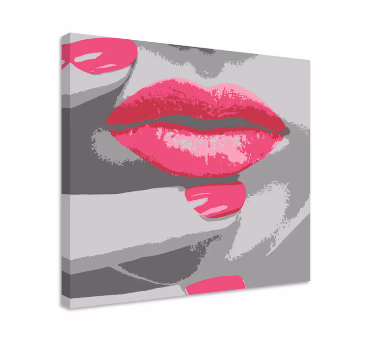 Retro canvas with pink lip accent - TenStickers