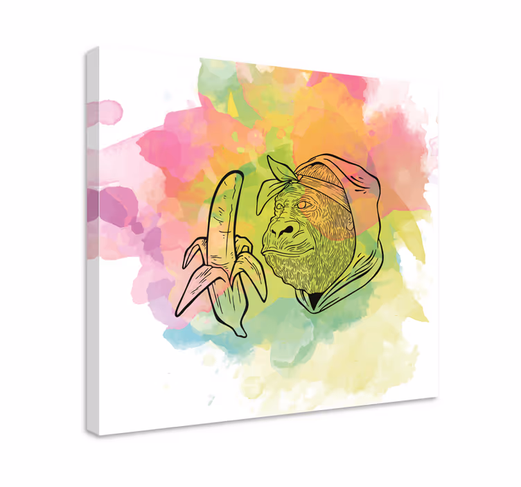 Abc canvas wall art gorilla with banana - TenStickers