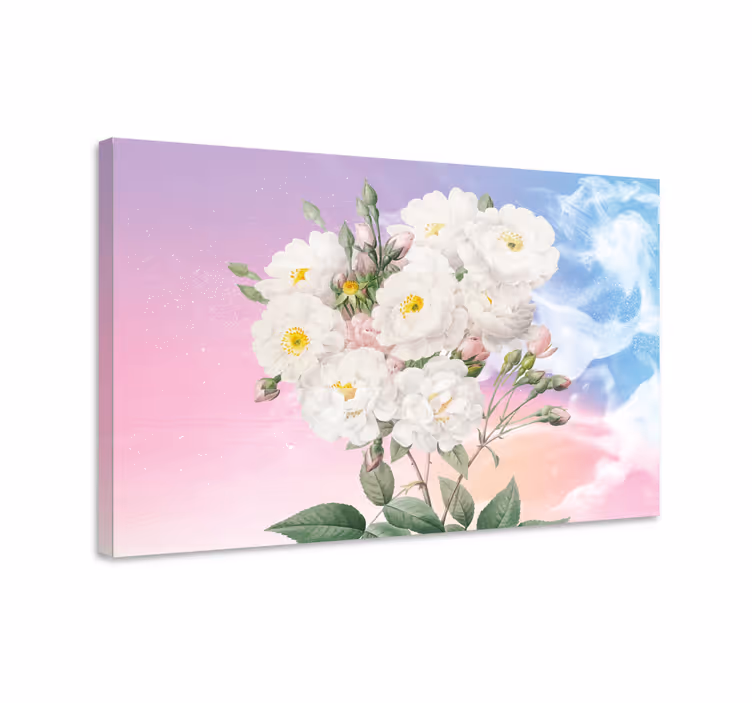 Flowers canvas white floral bouquet art print - TenStickers