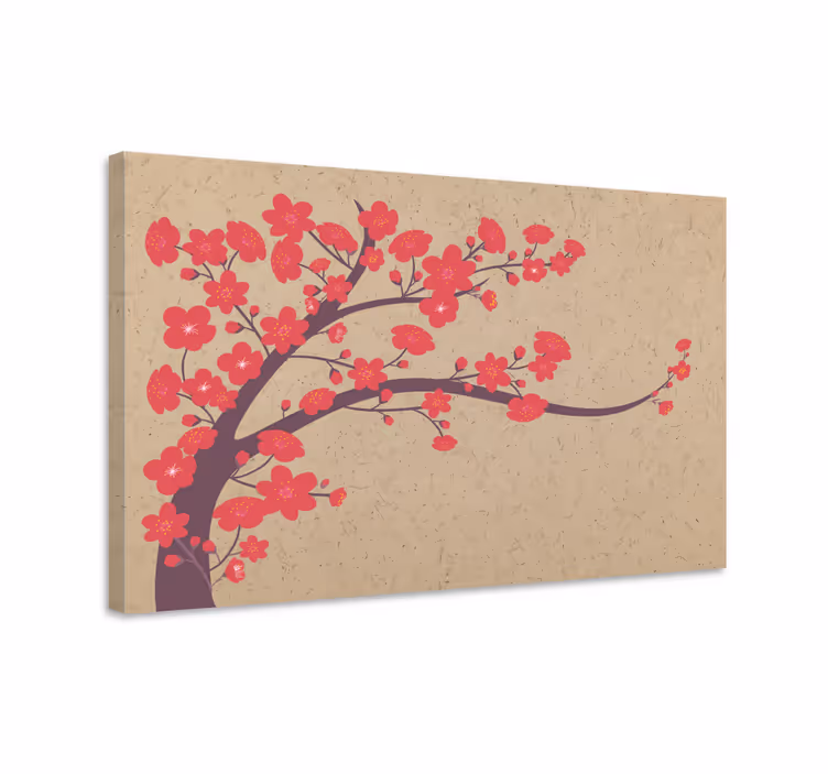 Flowers canvas cherry blossom limb - TenStickers