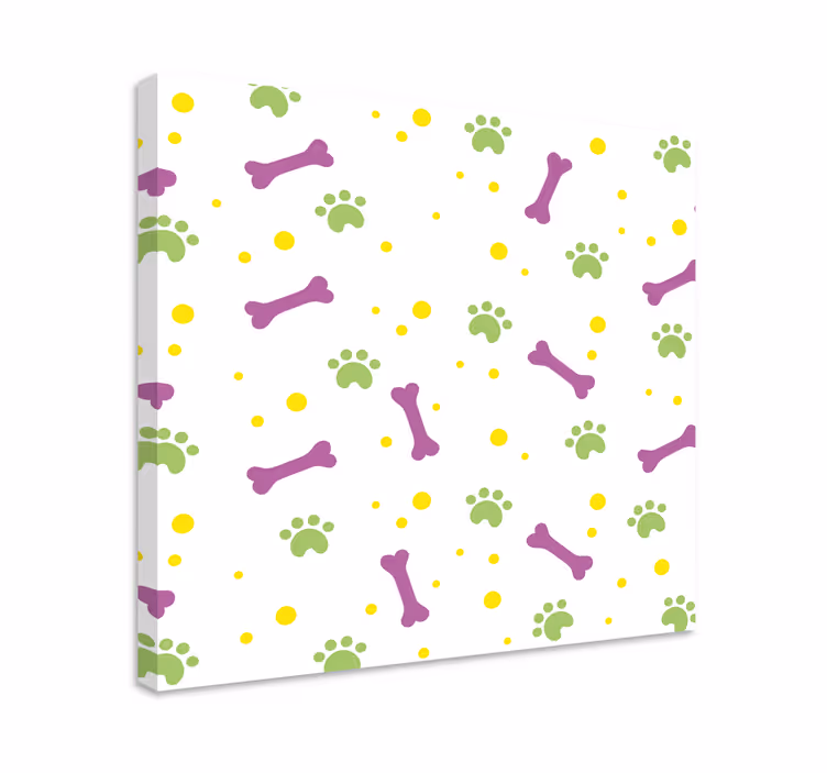 Dog wall art vibrant paw prints - TenStickers