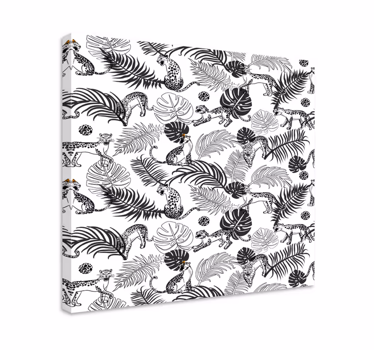 Animal canvas prints black and white jungle - TenStickers