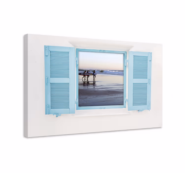 Cityscape wall art coastal window view - TenStickers