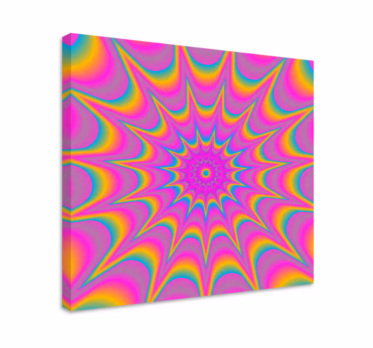 Psychedelic optical retro star retro canvas - TenStickers