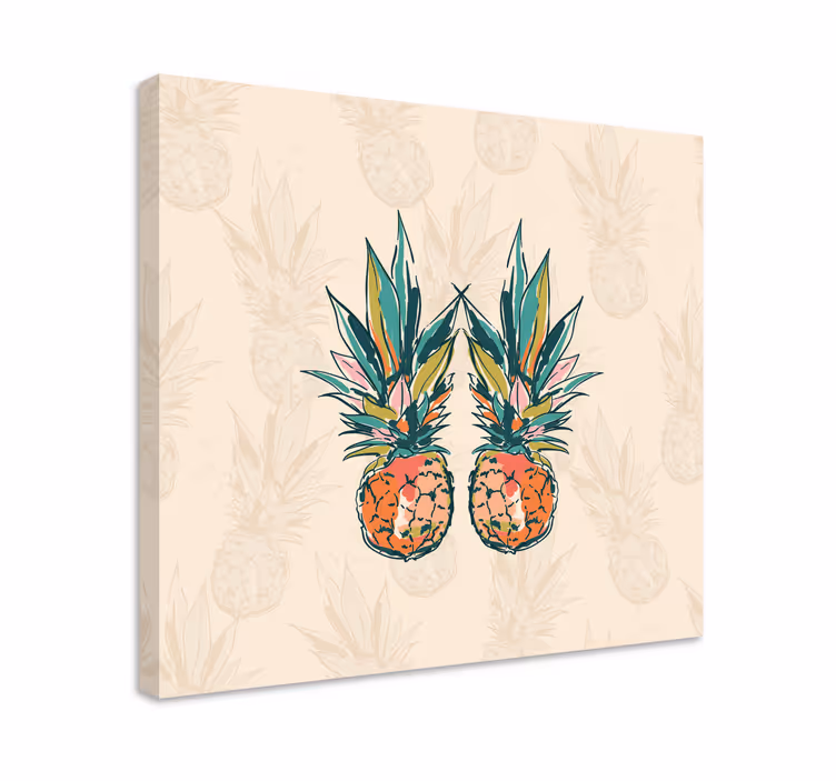 Artistic sketch pineapple modern canvas - TenStickers