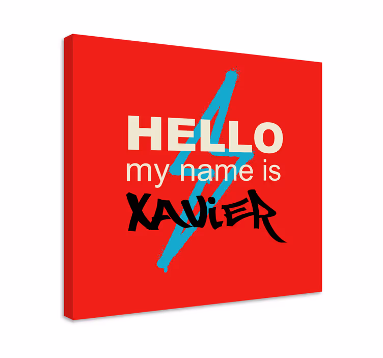 My name is card graffiti personalised canvas - TenStickers