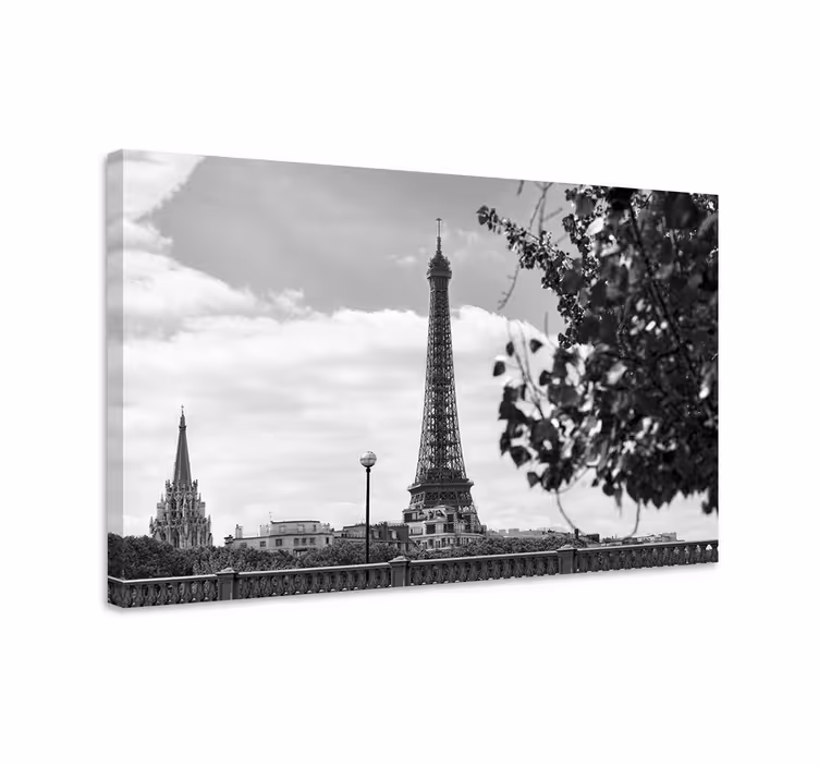 Cityscape wall art eiffel tower view - TenStickers