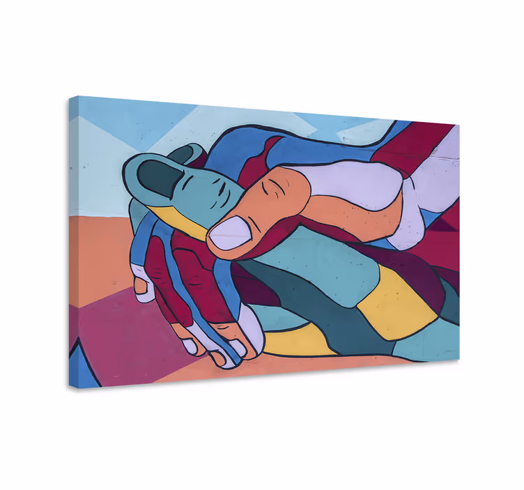 People canvas of interlocking hands - TenStickers