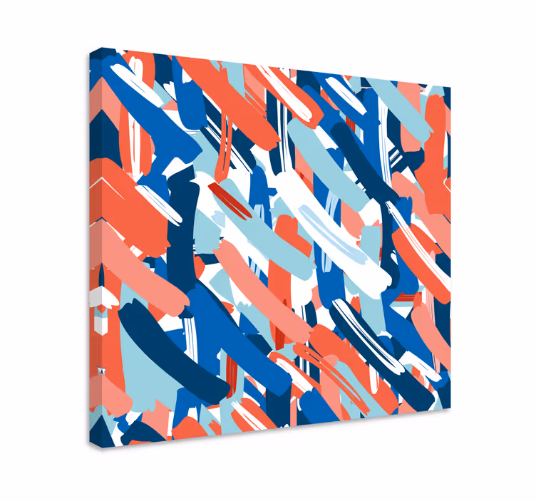 Abstract wall art 1 energetic brush strokes - TenStickers