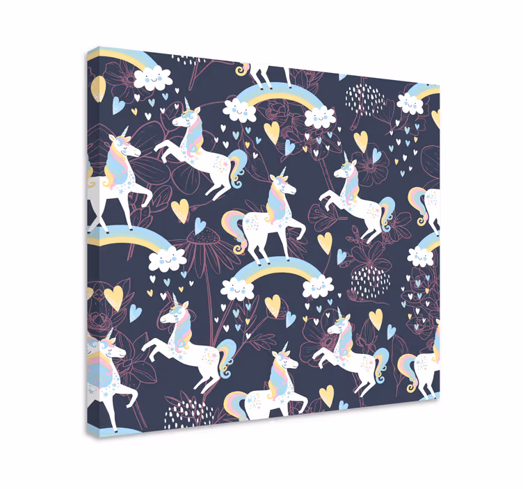 Unicorn pictures framed enchanting unicorns playing - TenStickers