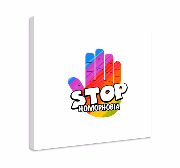 Stop homophobia concept hand home canvas prints - TenStickers