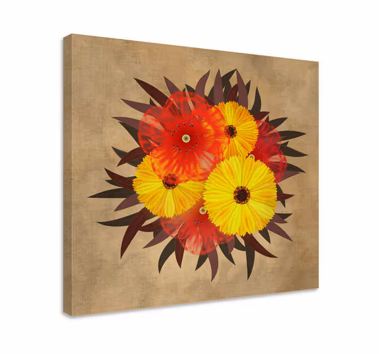 Flowers canvas vibrant bloom display - TenStickers