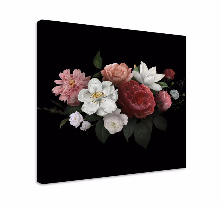 Flowers canvas dramatic floral composition - TenStickers