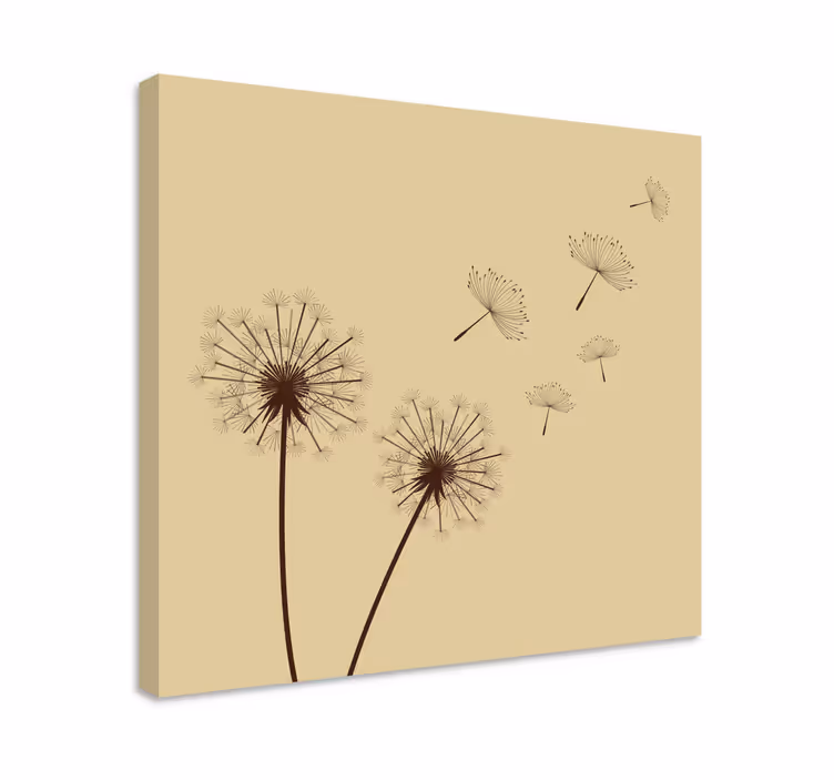 Floating Dandelion Seeds Flowers  canvas - TenStickers