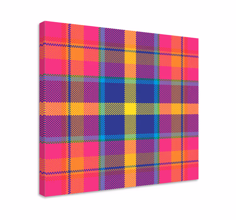 Geometric canvas in vibrant checkered design - TenStickers