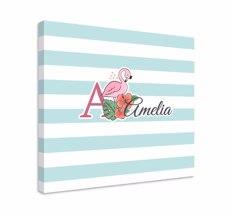 Cocktail canvas personalized flamingo design - TenStickers