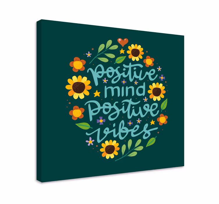 Flowers and motivational motivational canvas - TenStickers
