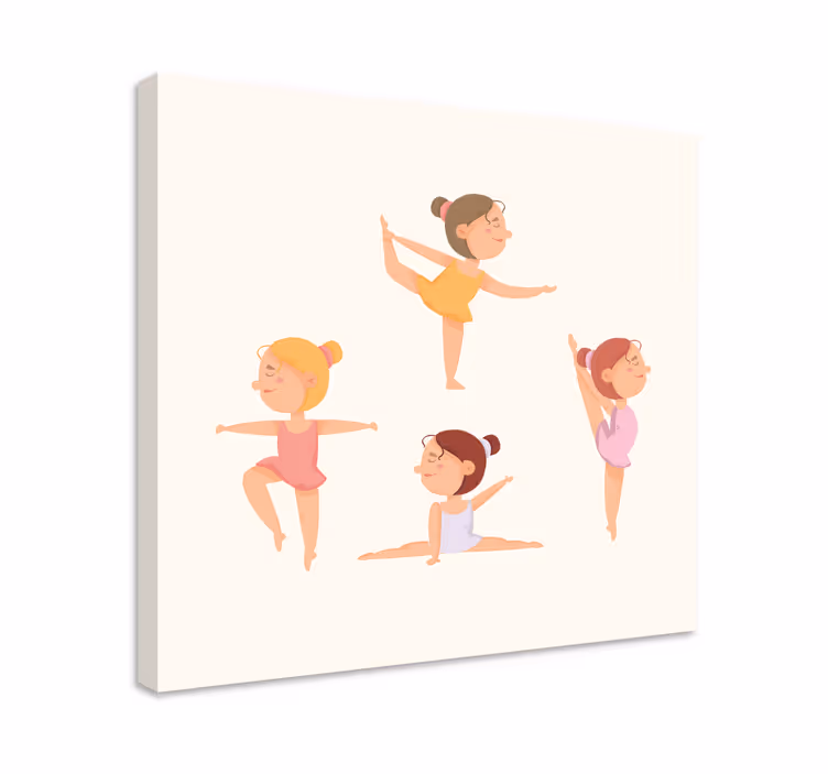Nursery canvas dancing ballerinas art print - TenStickers
