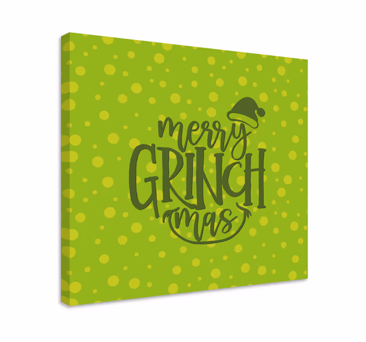 Merry grinchmas greeting quote canvas - TenStickers