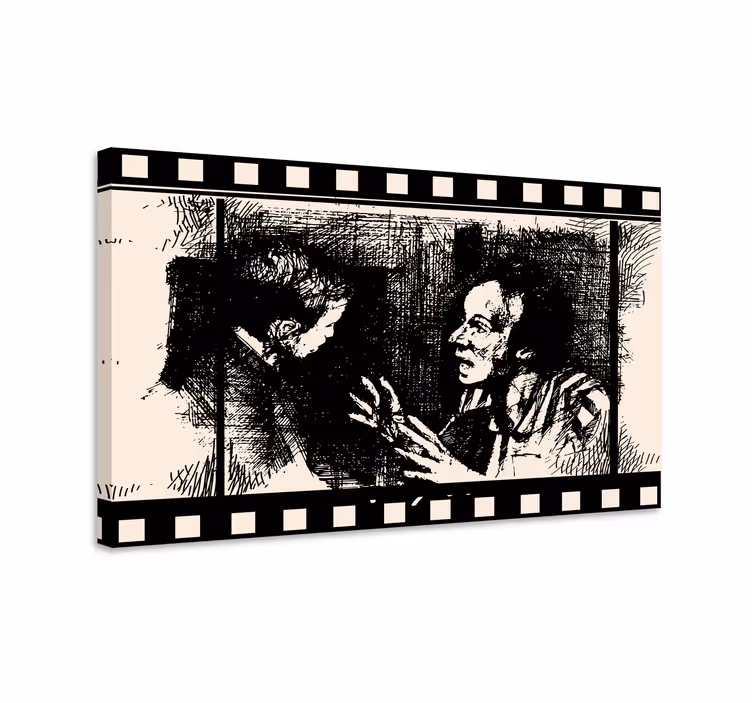 Retro canvas cinematic conversations - TenStickers