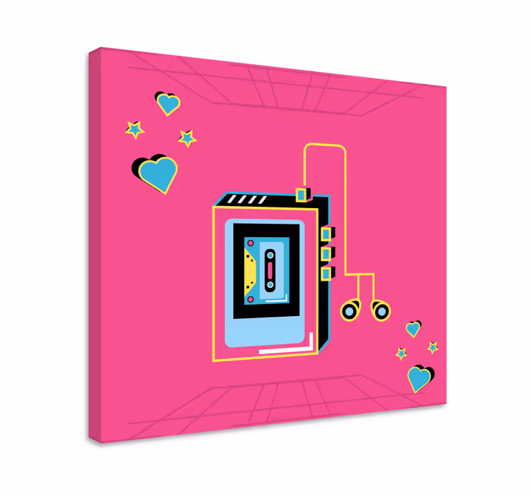 Music canvas art retro cassette affection - TenStickers