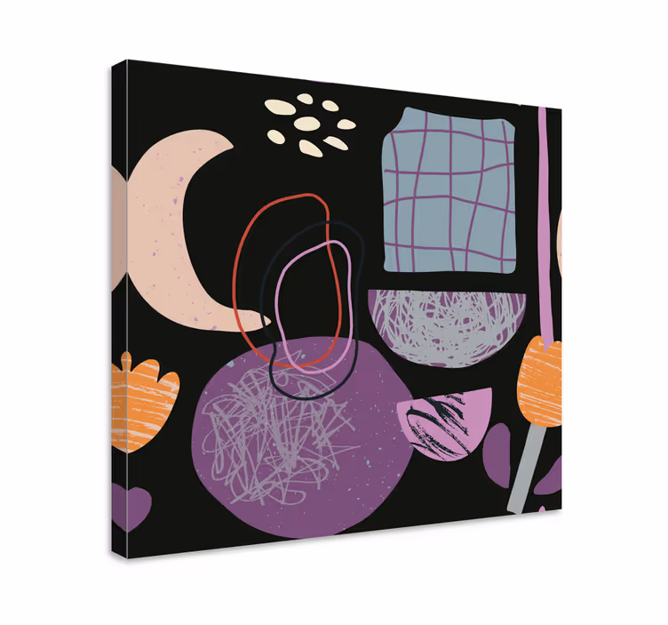 Ornamental canvas print with abstract botanical design - TenStickers