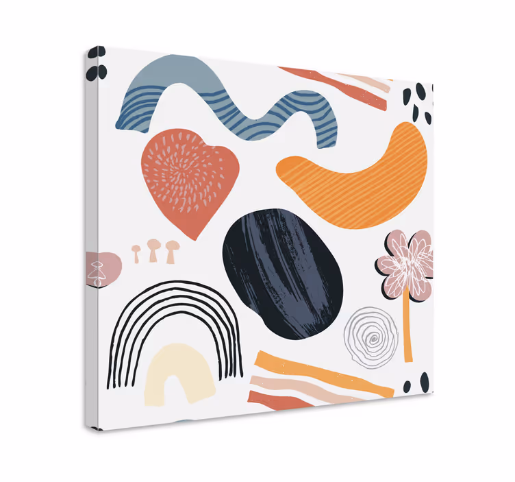 Abstract wall art 1 vibrant natural shapes - TenStickers