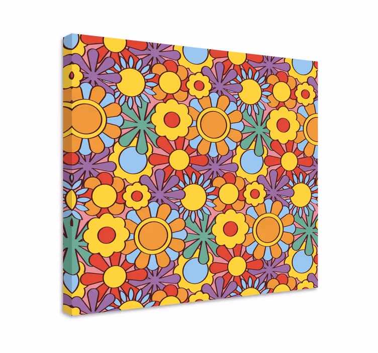 Flowers canvas with vibrant floral design - TenStickers