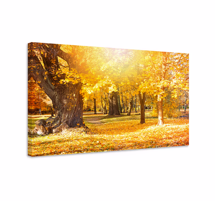 Tree canvas wall art fall woodland path - TenStickers