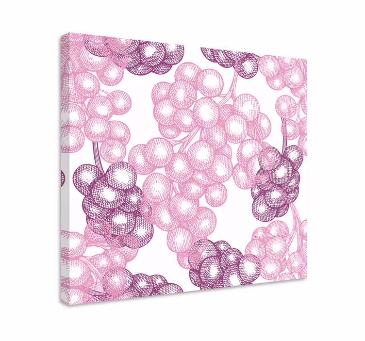 Pink floral pattern flowers canvas - TenStickers
