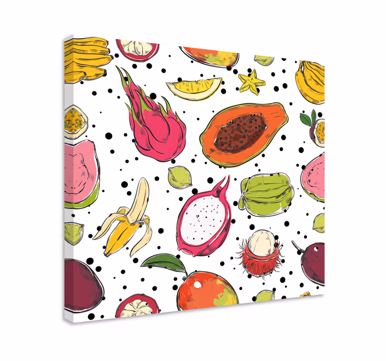 Exotic fruit pattern fruit canvas wall art - TenStickers