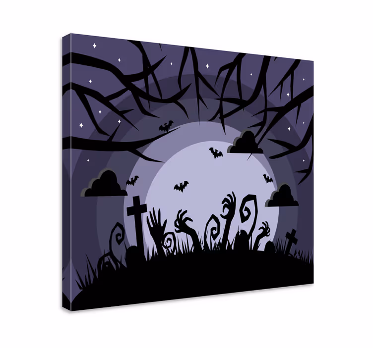 Quote canvas creepy graveyard scene - TenStickers