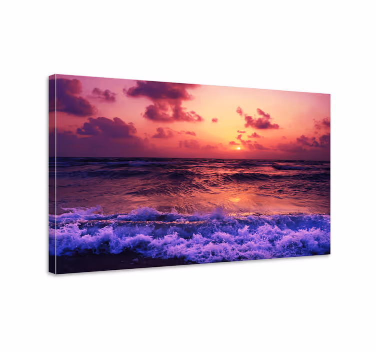 Colourful beach aesthetic landscape canvas - TenStickers