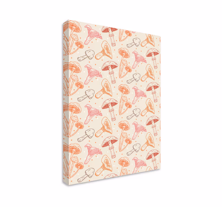 Flowers canvas with mushroom patterns - TenStickers