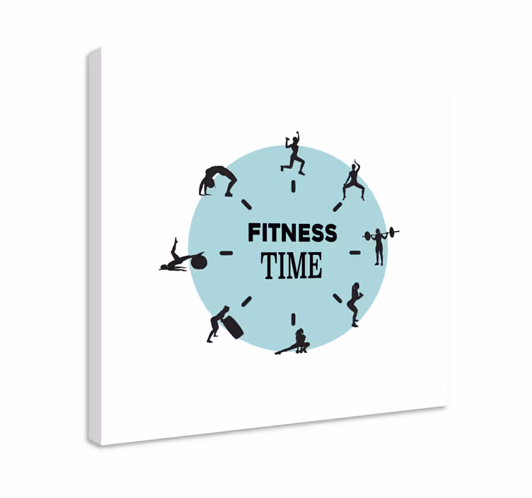 Sports canvas art fitness time clock - TenStickers