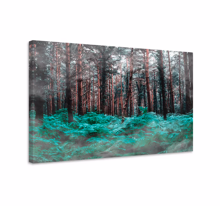 Flowers canvas lush green ferns canvas - TenStickers