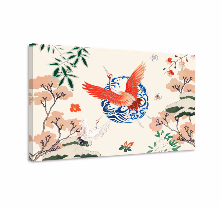 Chinoiserie red retro canvas - TenStickers