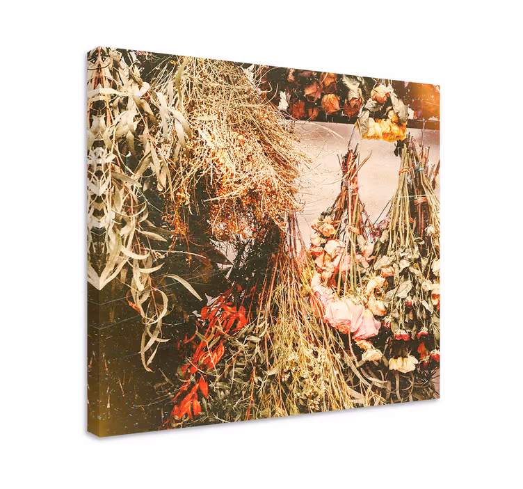 Dried flowers cottagecore style flower canvas - TenStickers