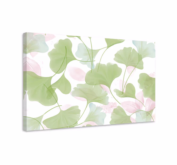 Flowers canvas ginkgo leaf design - TenStickers
