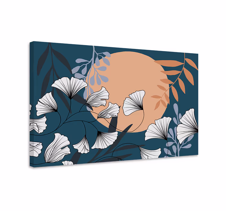 Glamour style gingko plant canvas prints - TenStickers