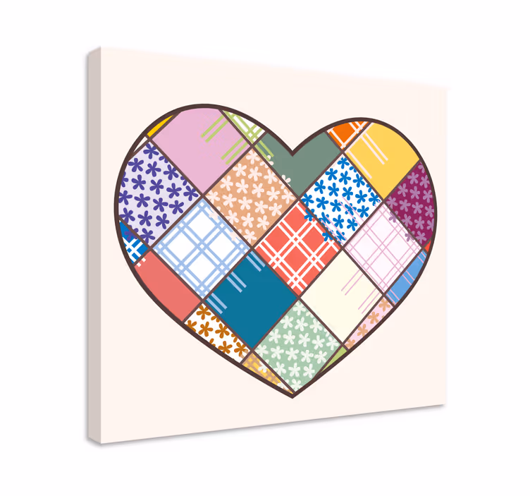 Inspirational wall art heart patchwork design - TenStickers