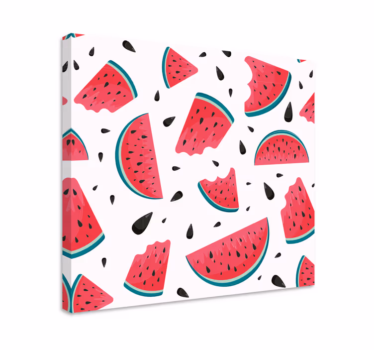 Fruit canvas wall art refreshing watermelon slice - TenStickers