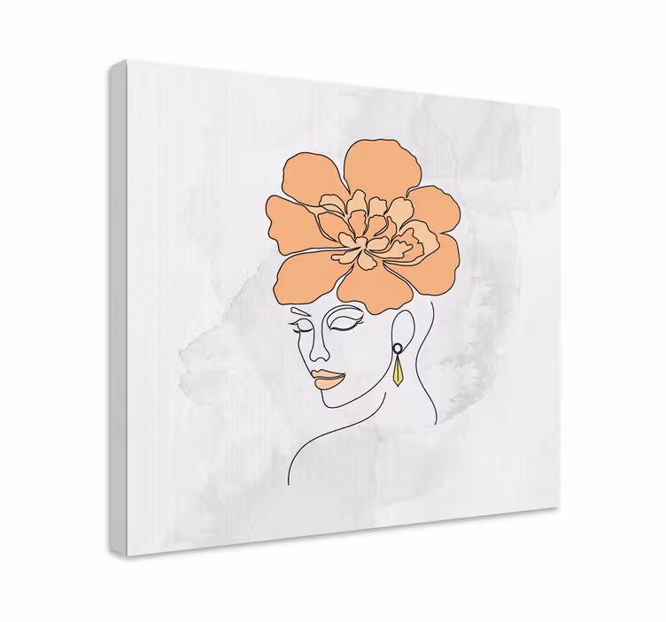 Canvas art elegant floral portrait - TenStickers
