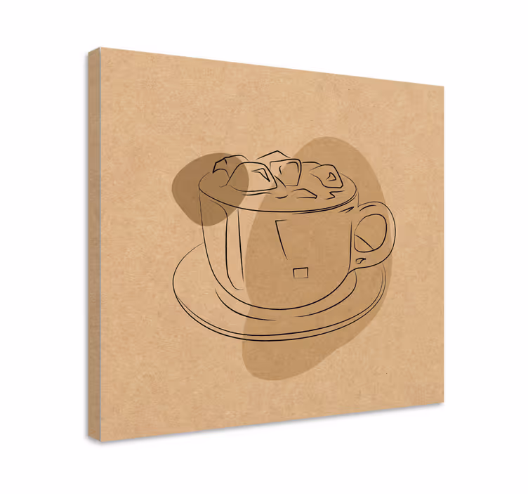 Minimalist cup of coffee Kitchen wall print - TenStickers