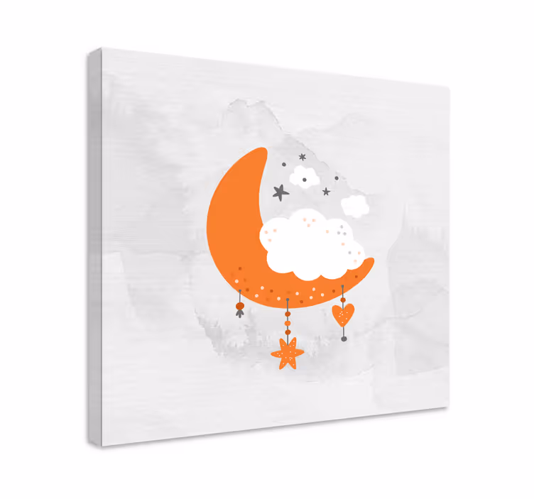 Cocktail canvas cloudy moon hanging - TenStickers